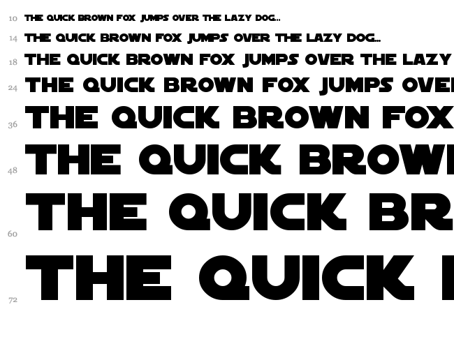 SF Distant Galaxy Symbols font waterfall